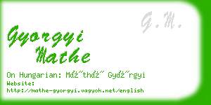 gyorgyi mathe business card